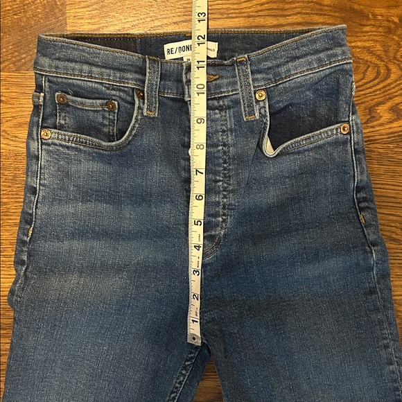 RE/DONE ORIGINALS High Rise Ankle Crop in Medium Vintage sz 26 - Picture 7 of 9